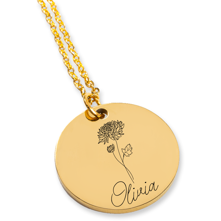Birth flower personalized Necklace